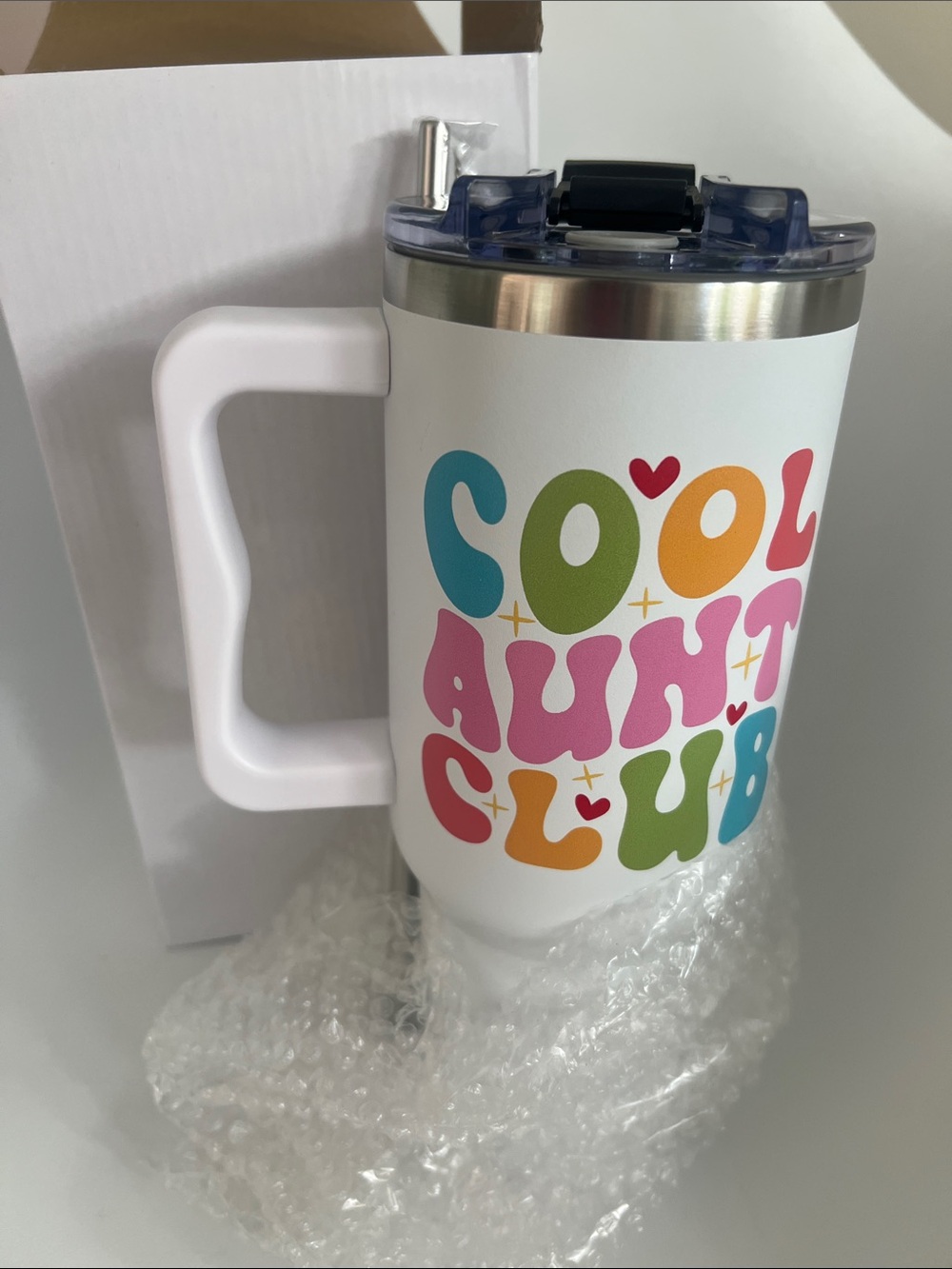 Cool Aunt Club White Insulated Travel Mug